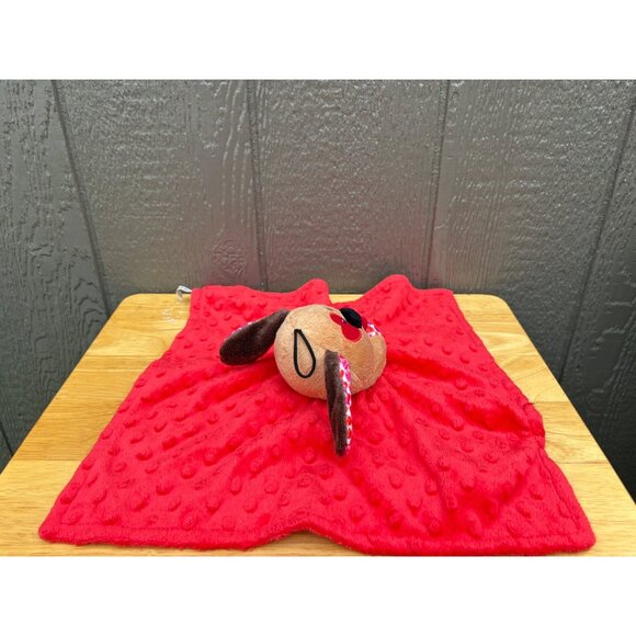Petco Red Plush Dog Baby Lovey Blanket Heart Print Ears & Paws Squeaker Toy - Picture 5 of 9